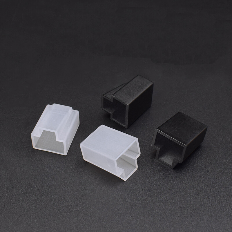 Black/Clear Network Cable Connector Cover Caps PE Plastic Dust Interface Protect