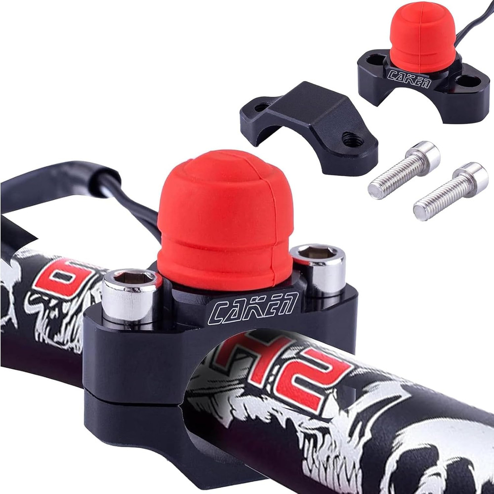 2 PCS CNC Motorcycle ATV Water Proof Engine Start Stop Kill Switch Button for El