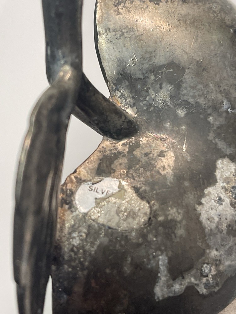 Vintage Ashtray Silver Plated Brass Apple Trinket Dish Bowl