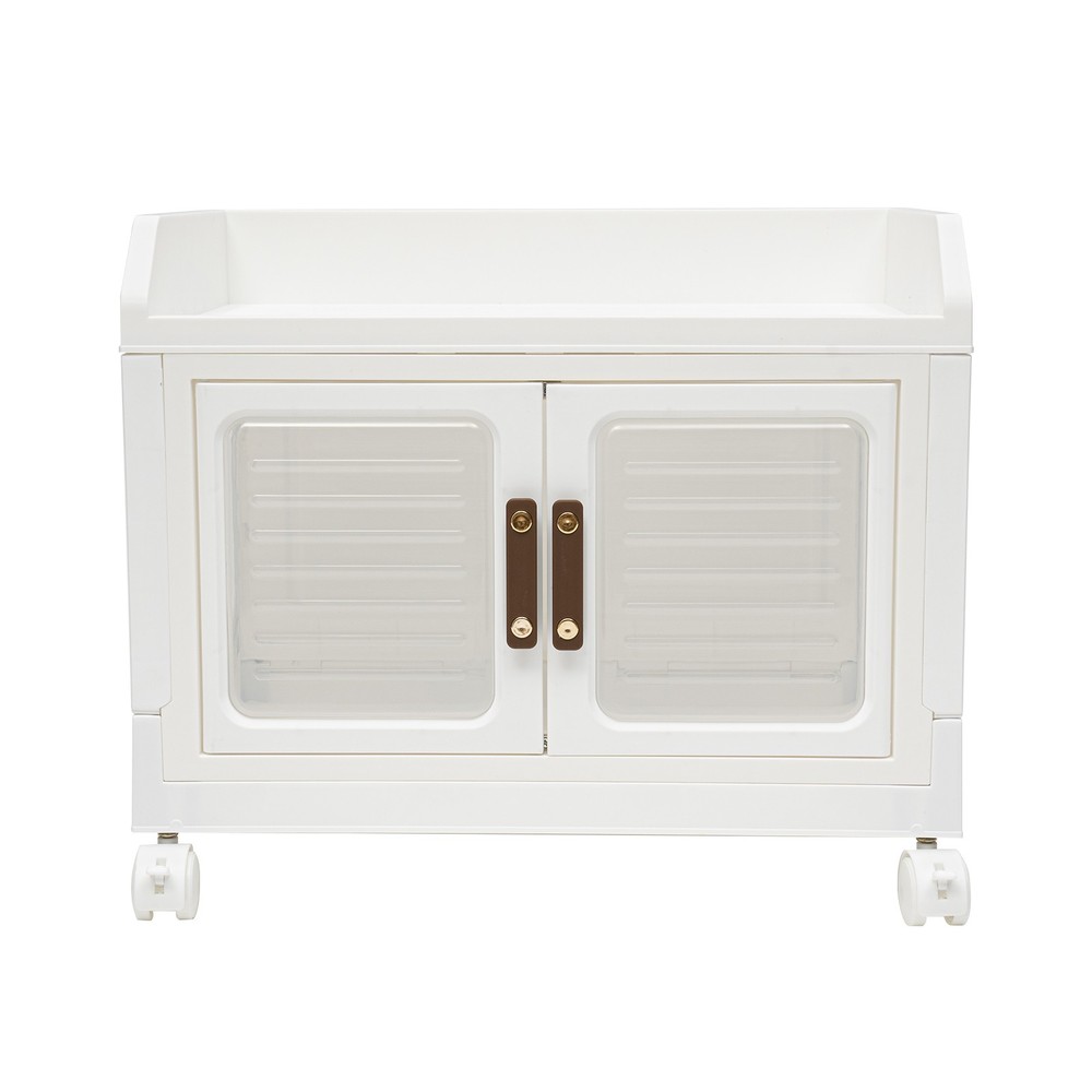 Plastic Collapsible Storage Bins with Lids & Wheels Stackable Closet Organizers