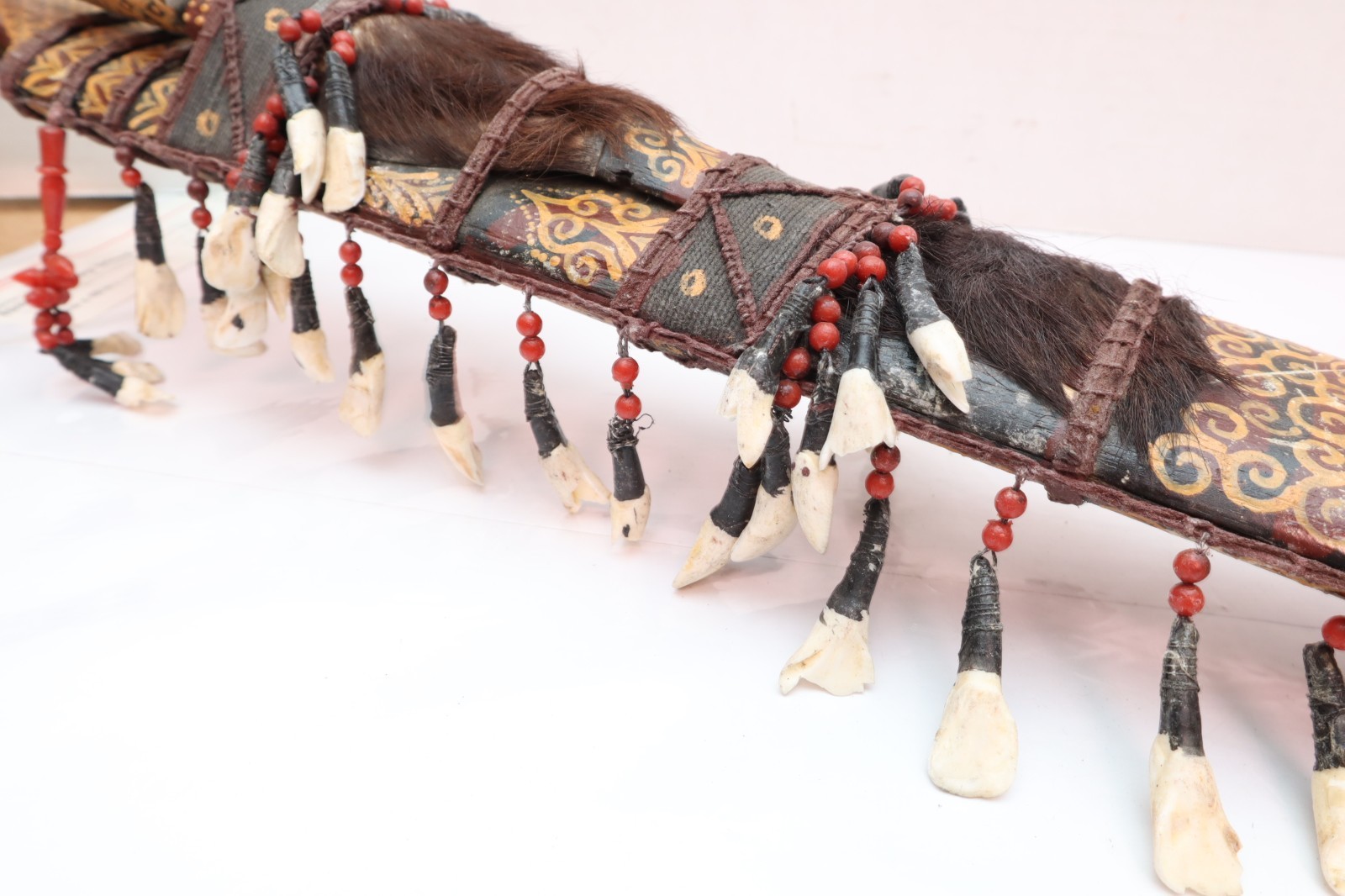 Borneo Indonesian Dayak Mandau sword saber with dagger, used