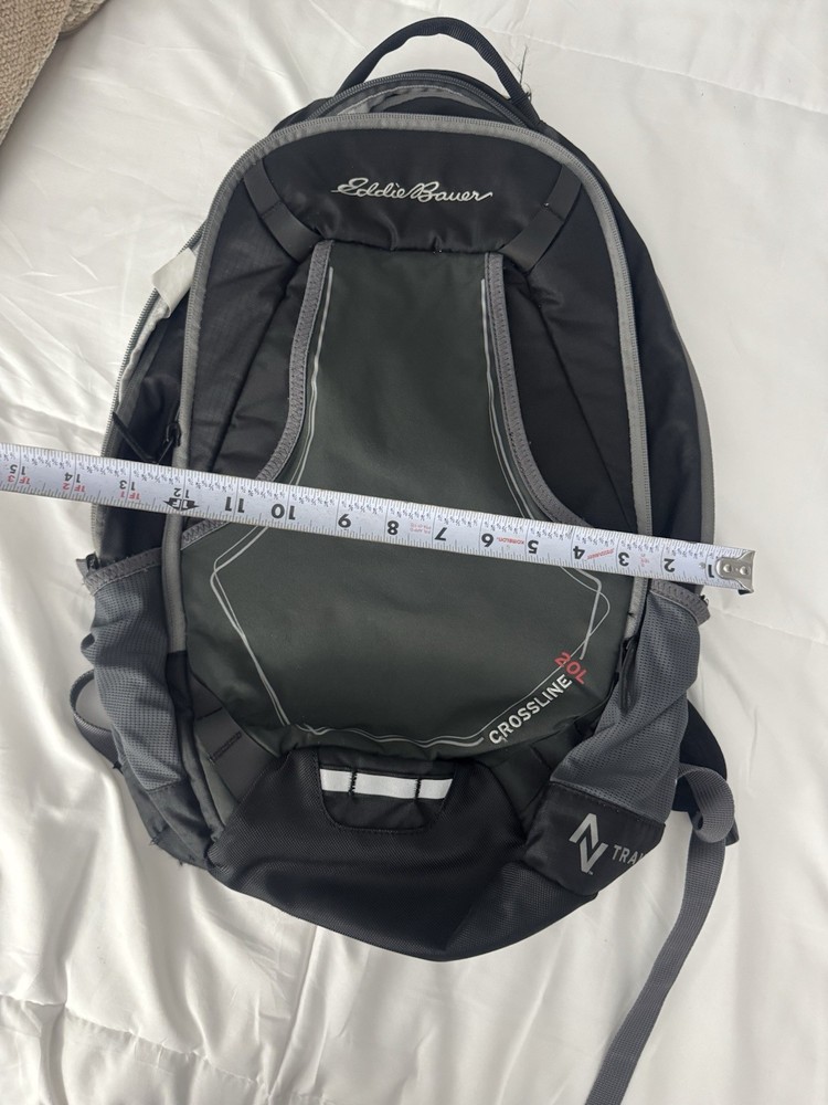 Eddie Bauer Crossline 20L Backpack Black Gray Hiking Camping Adjustable Straps
