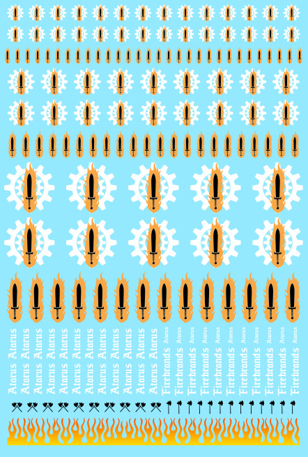 A6 - Flaming Sword Tiny Titans Transfer Sheet