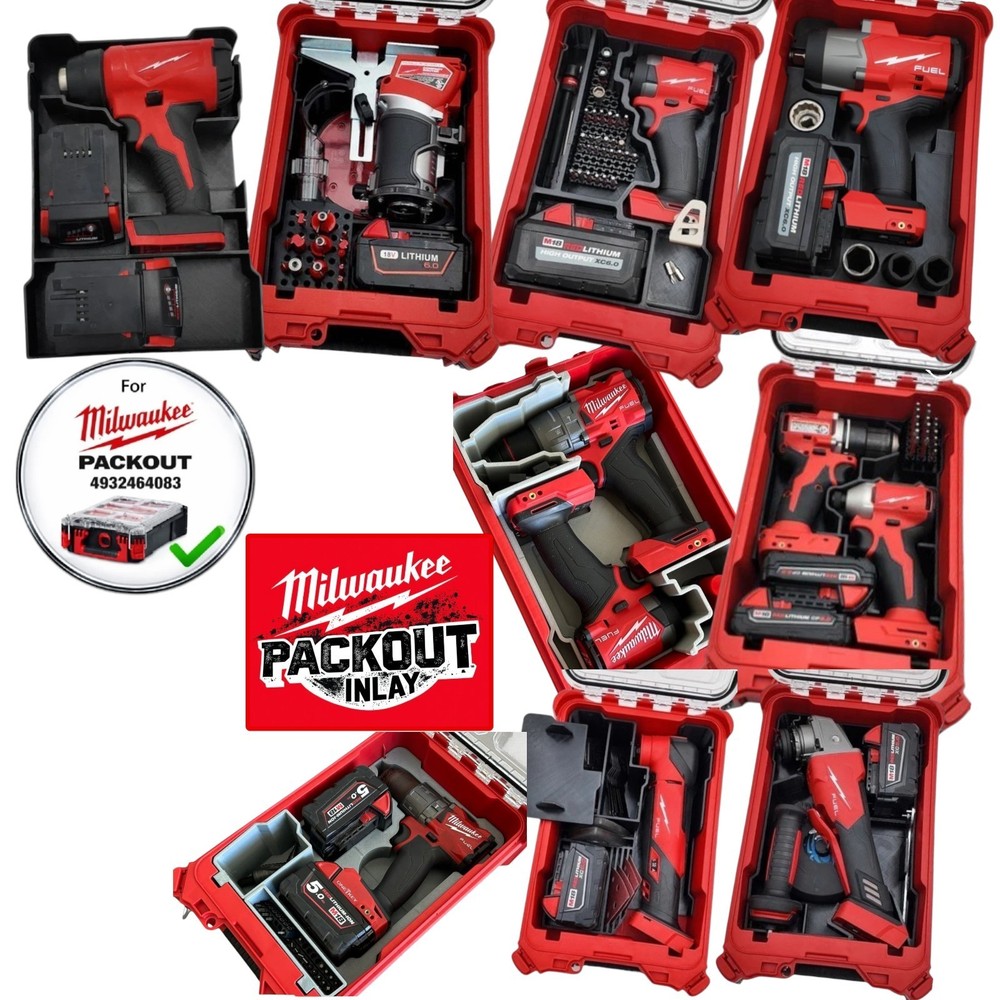 Milwaukee Packout Insert M18 Tool Inlay Organiser (Multiple Options)