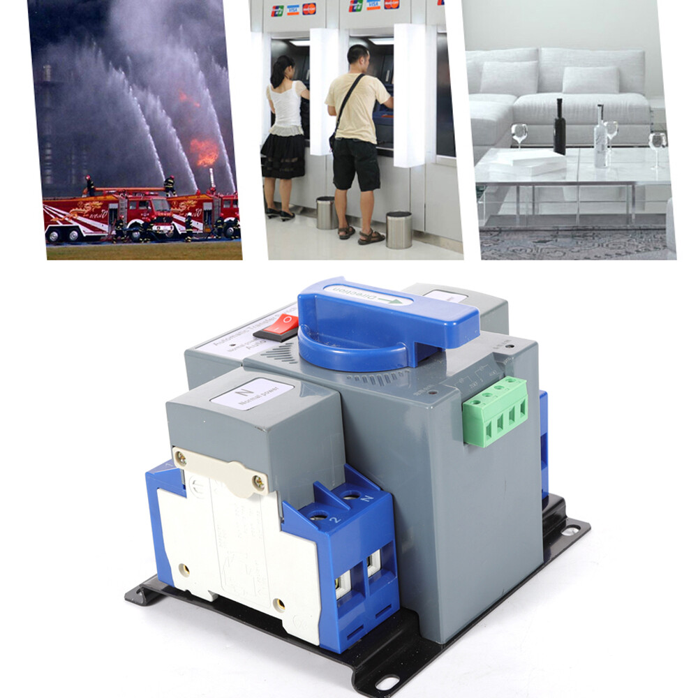 2P/63A Dual Power Transfer Switch Generator Automatic Changeover Switch AC110V