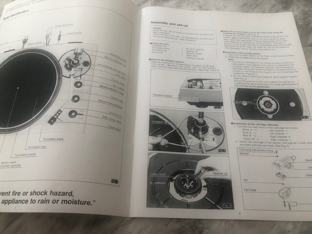 Technics SL 1600 Turn Table Operating Instructions