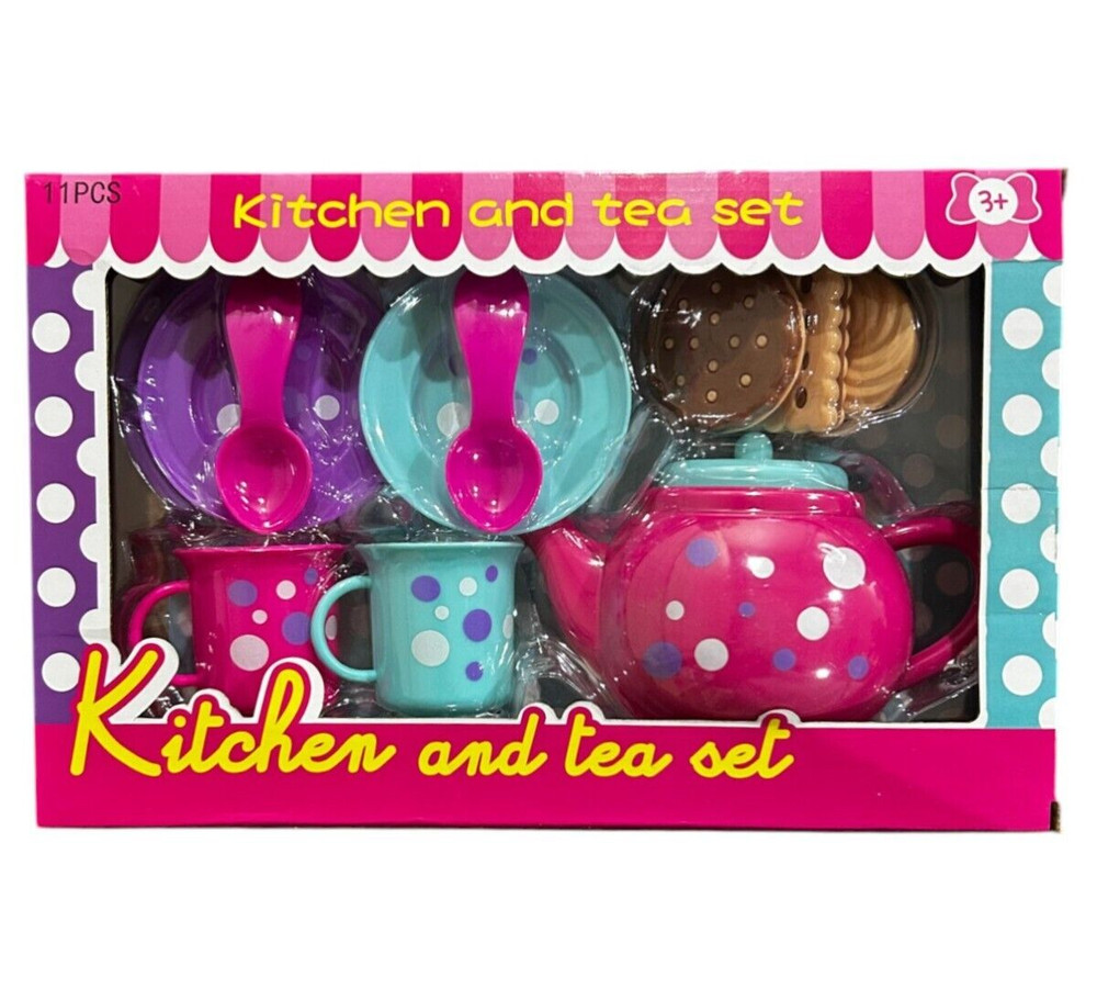 Polka Dot Kitchen & Tea Set 11 Pieces Multi Colored