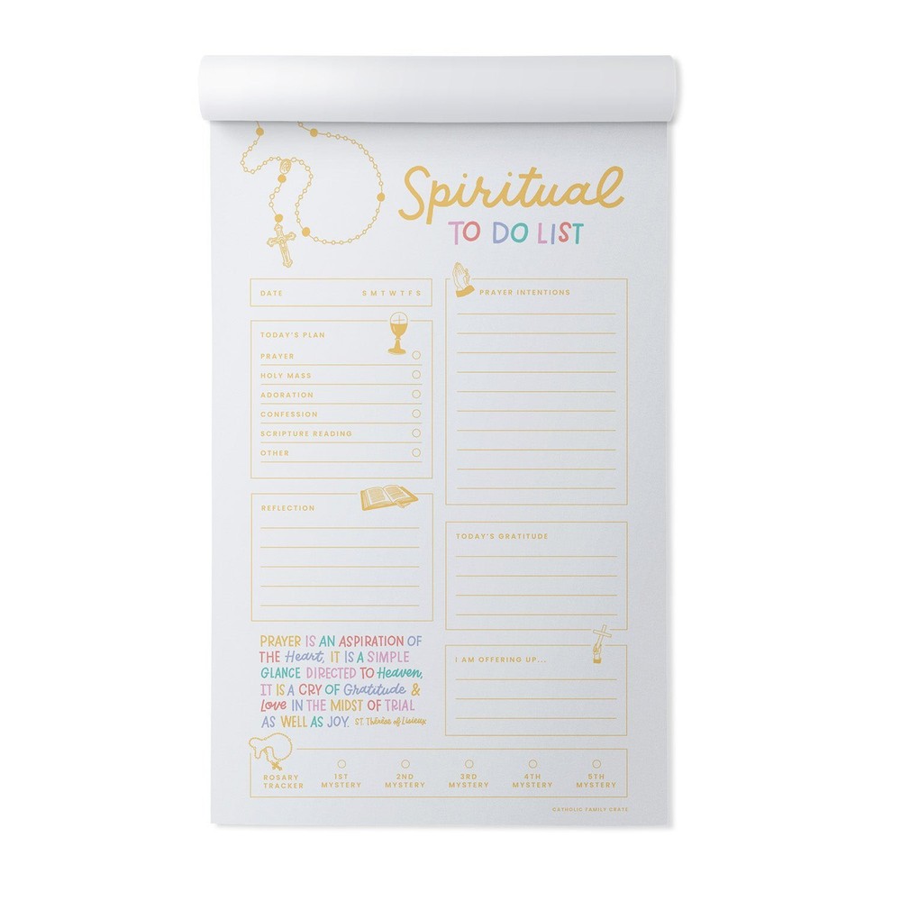 Catholic Spiritual To Do List Notepad