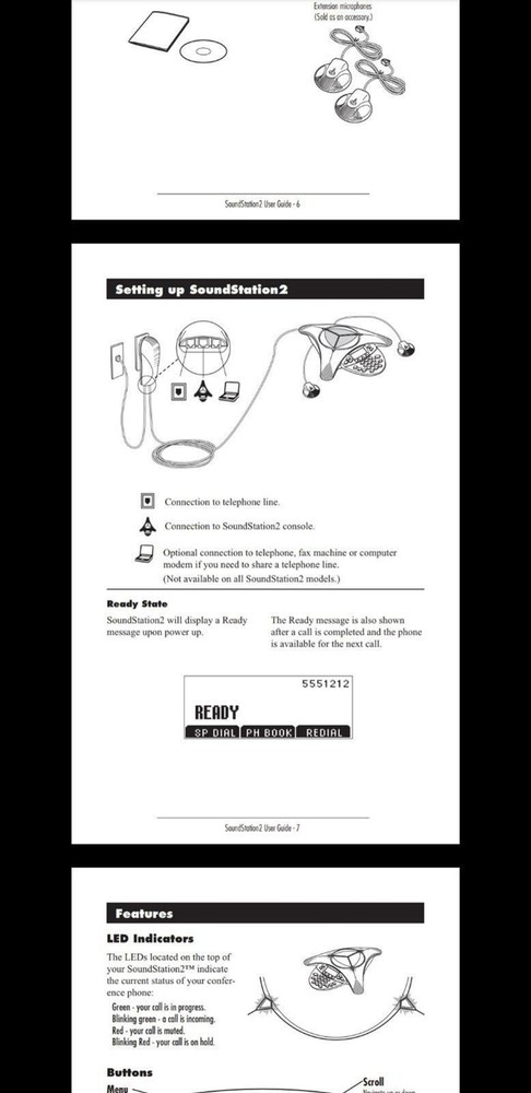 Polycom SoundStation2 Wall Module + 16' Dedicated Polycom Cable Tested Works EUC