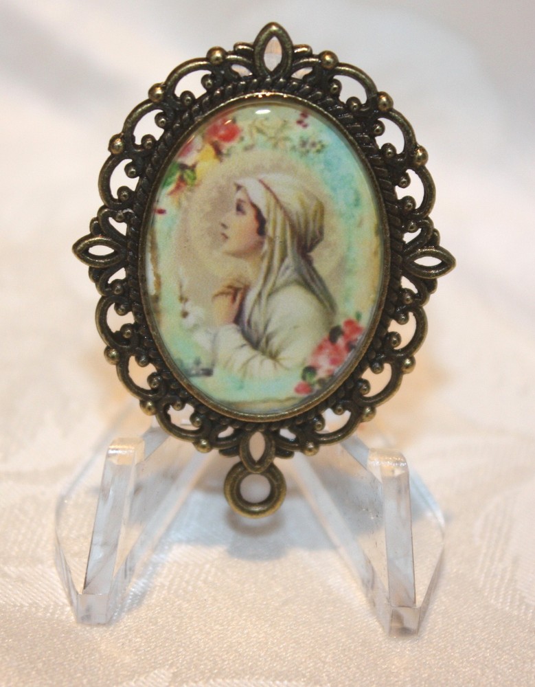 Custom Bronze Rosary Center Part/Color /Rosary Making - Young Blessed Virgin