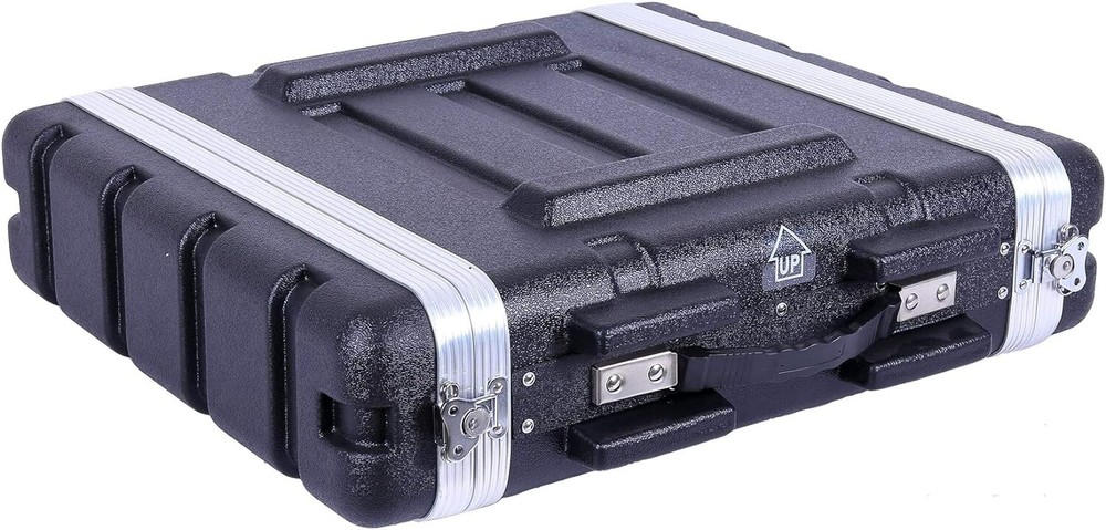Crossrock Stackable 2U Rack Case, Standard 19.25” Depth, Polyethylene Hard-Black