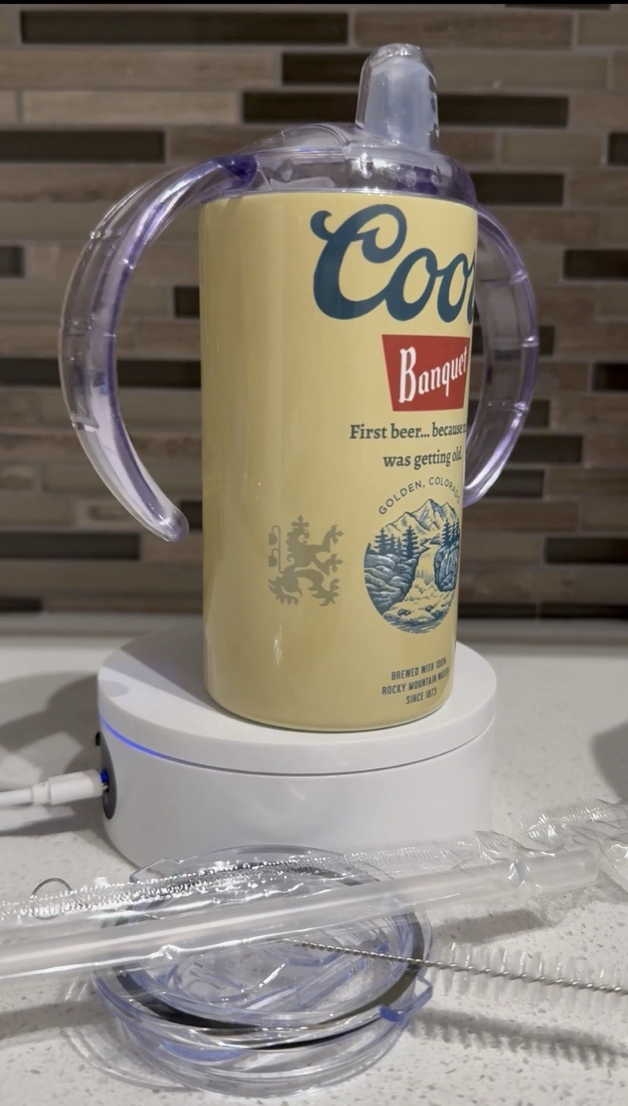 Coors Banquet Sippy Cup – 12oz Stainless Steel – Big Kid Style!