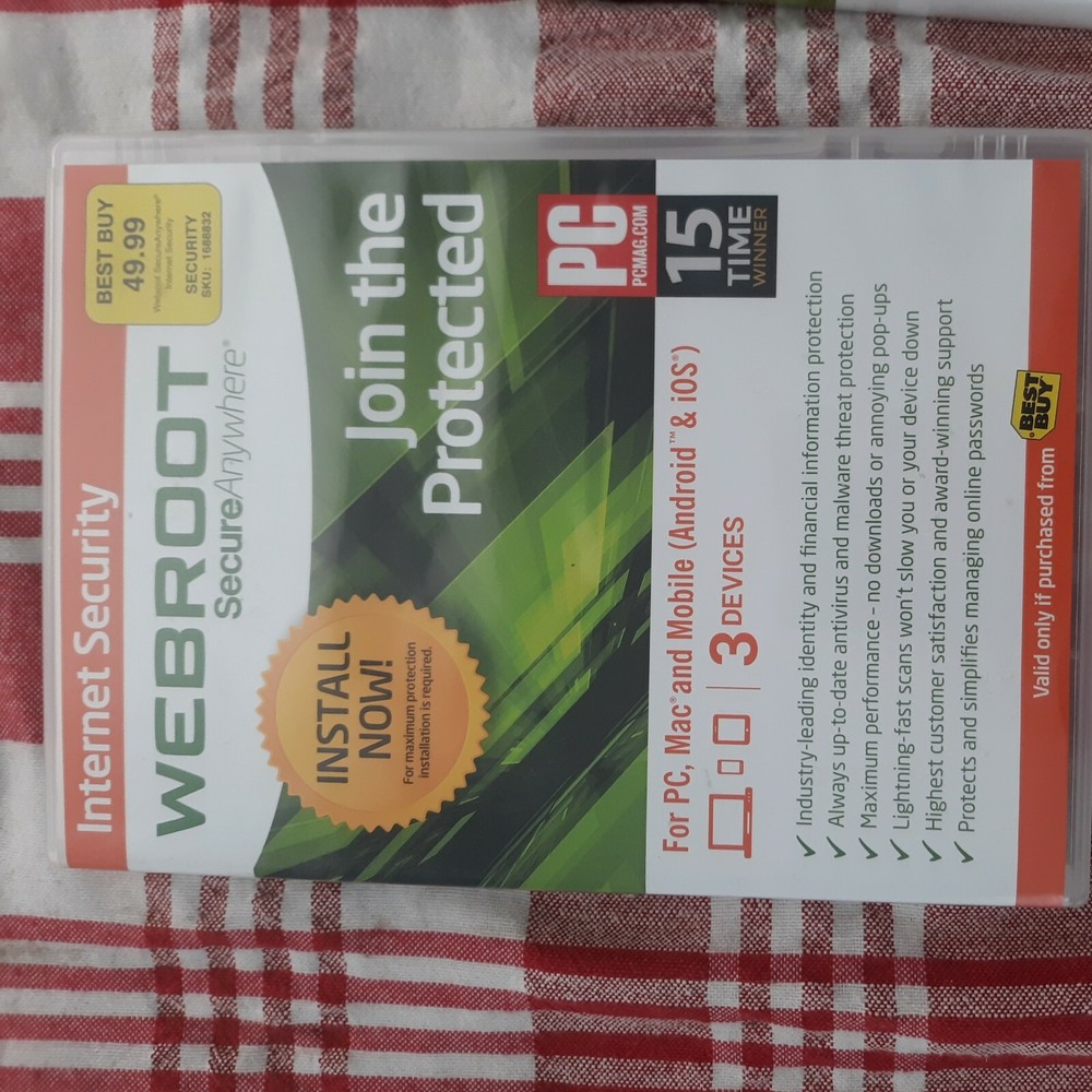 Webroot Secure Anywhere Internet Security 2 Copys OPENED but UNUSED