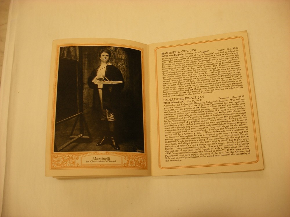 Original Victor Phonograph Record Catalog - Dated September, 1917