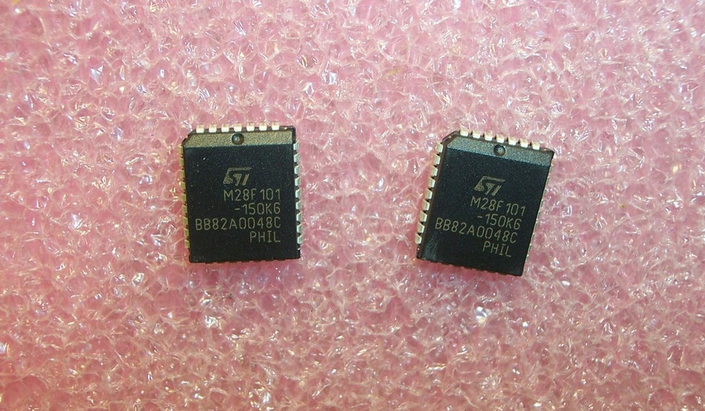 QTY (20) M28F101-150K6 ST MICRO PLCC-32 1Mb FLASH MEMORY EXTENDED TEMP