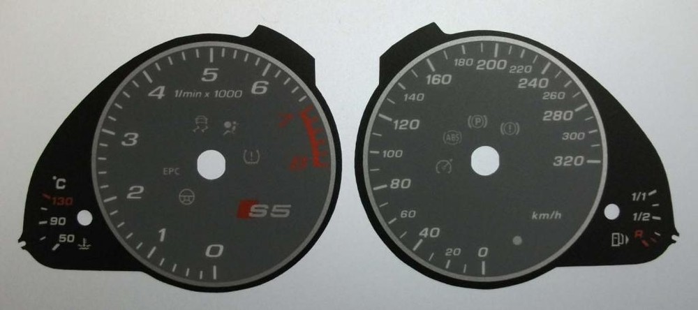Lockwood Audi S5 KMH GREY Dial Conversion Kit C456