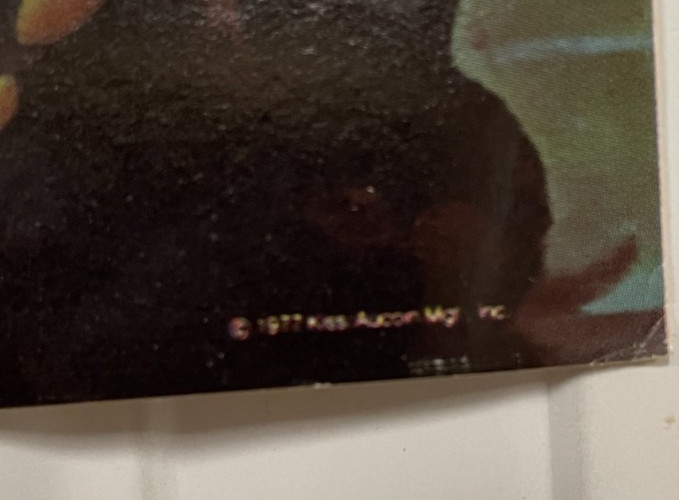 KISS Love Gun Paper Carnival Mirror ? NO GLASS USA 1977 Aucoin Mg 7 1/2 X 7 1/2