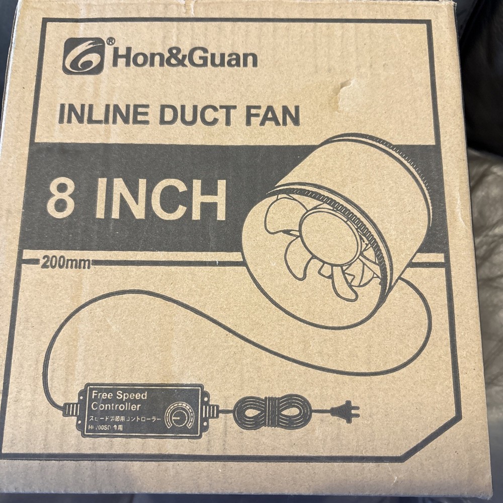 Hon&Guan 8 Inch InlineDuct Fan with Controller -