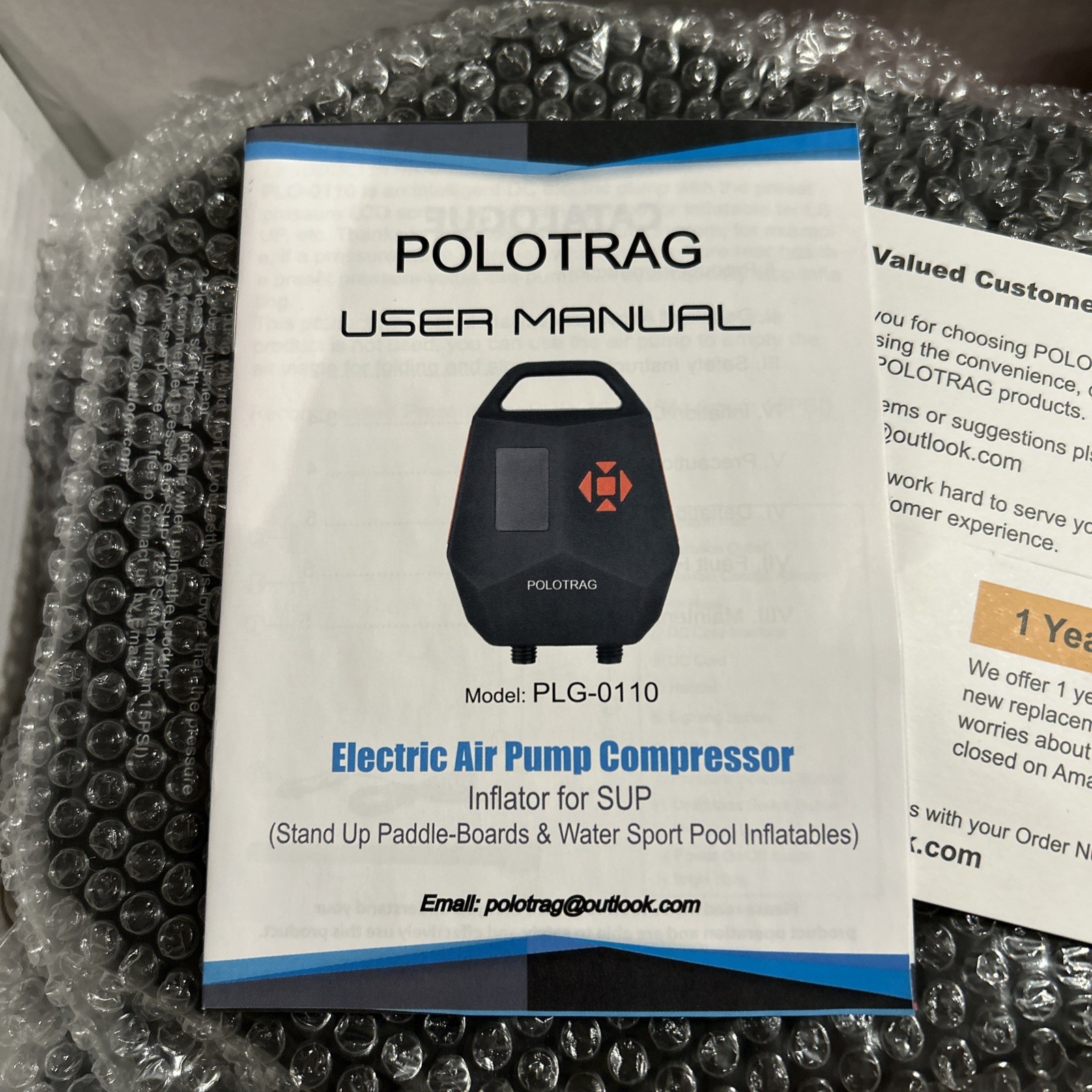 Polotrag Paddle Board Pump Model: PLG-0110 Red 20PSI New Open Box Fast Shipping