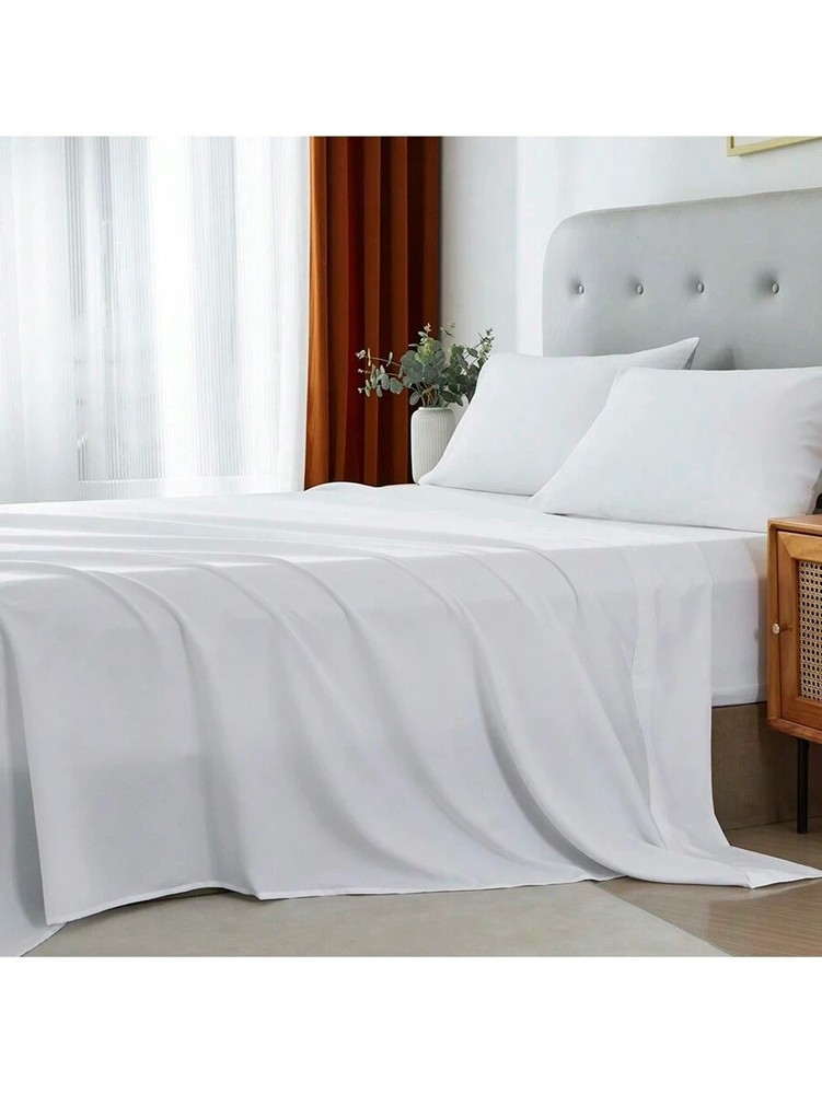 3/4 Piece Bed Sheet Soft Cooling Comfortable Breathable Bedding, White