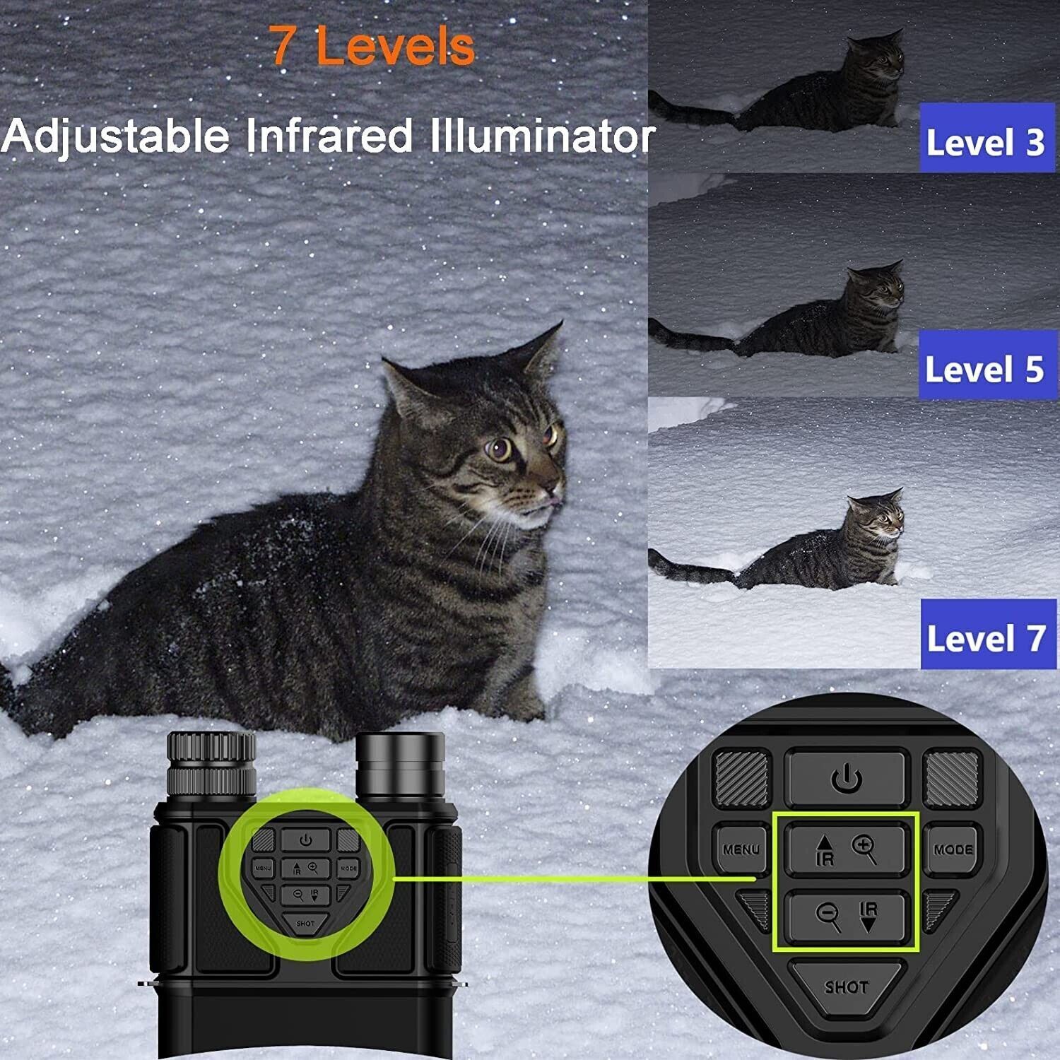 36MP 4K Digital Night Vision Goggles Binoculars For Total Darkness Surveillance