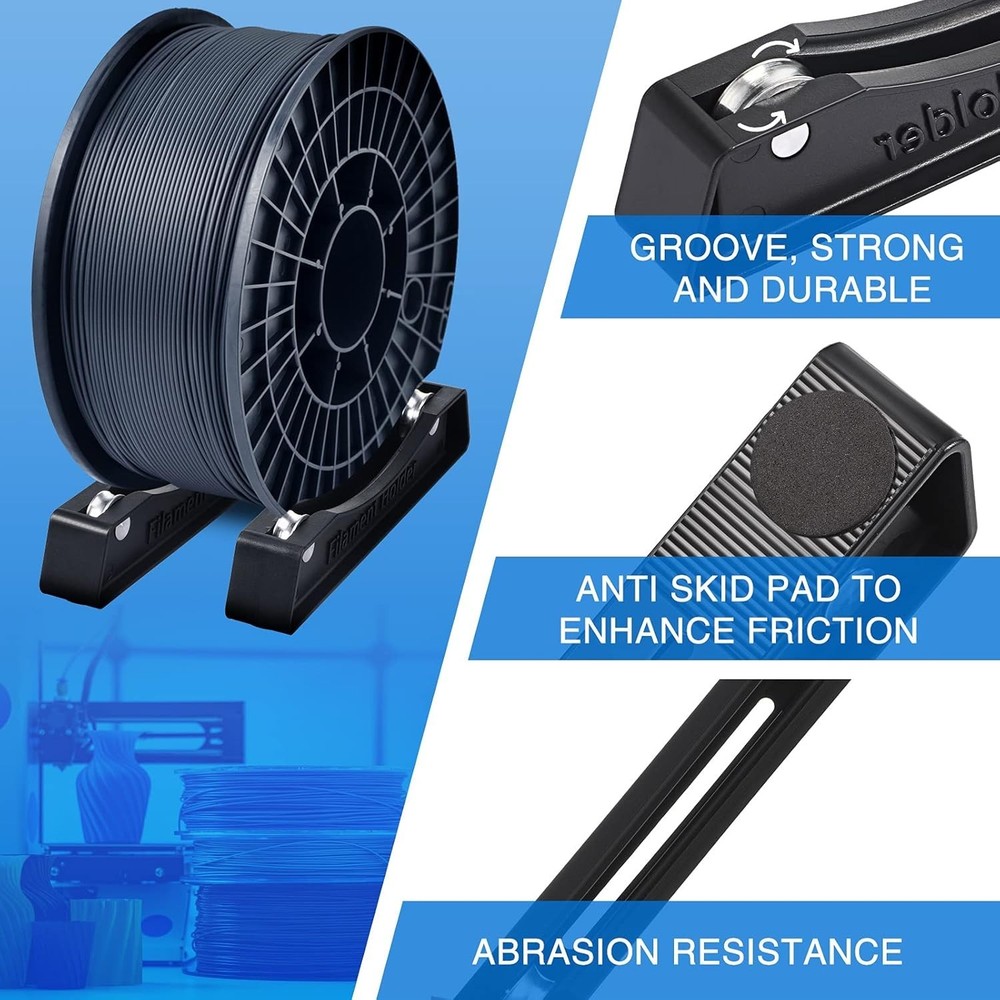 Versatile 3D Printer Filament Holder for All Spools - Easy & Reliable Use