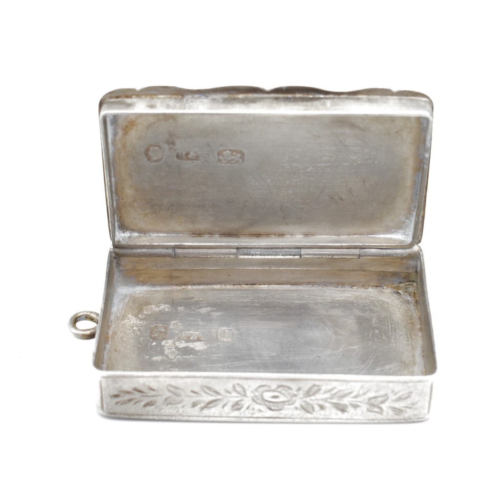 Antique Solid Silver Snuff Box Vesta Case Victorian 1863