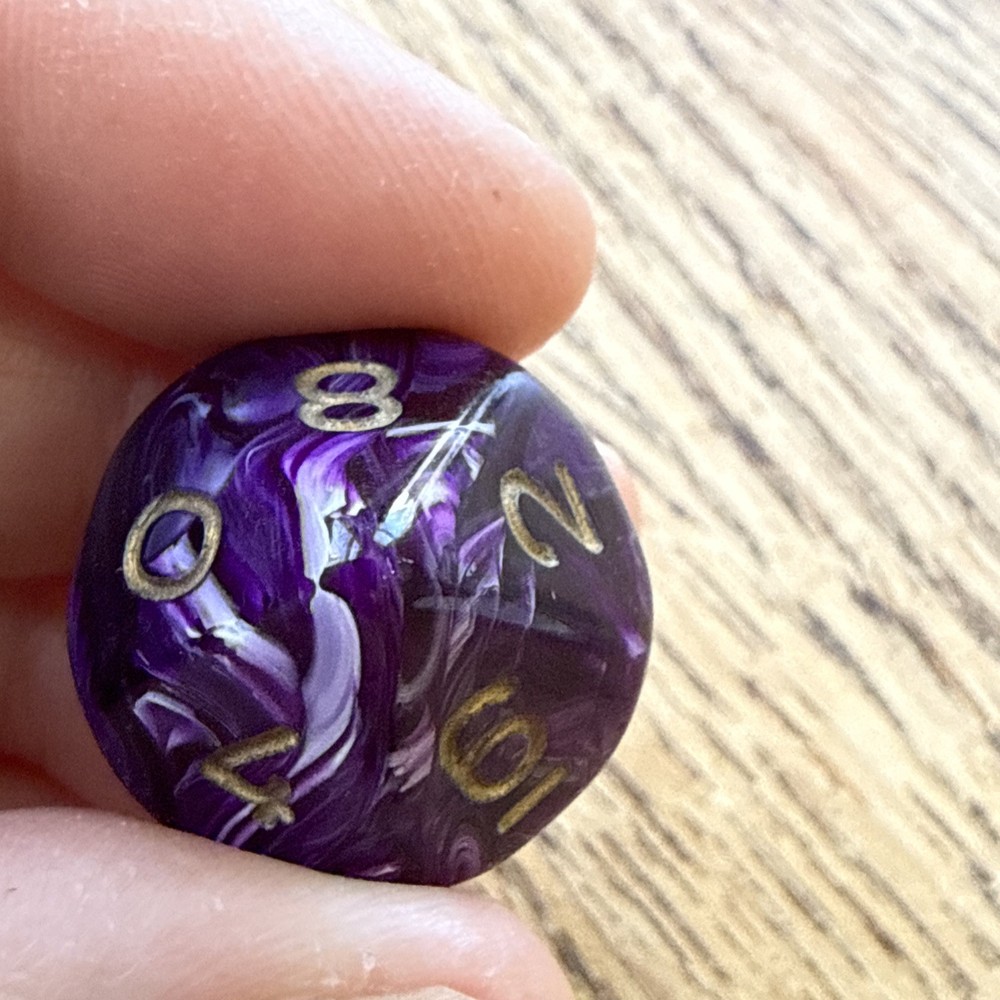 Crystal Caste Silk Purple d10 OOP dice