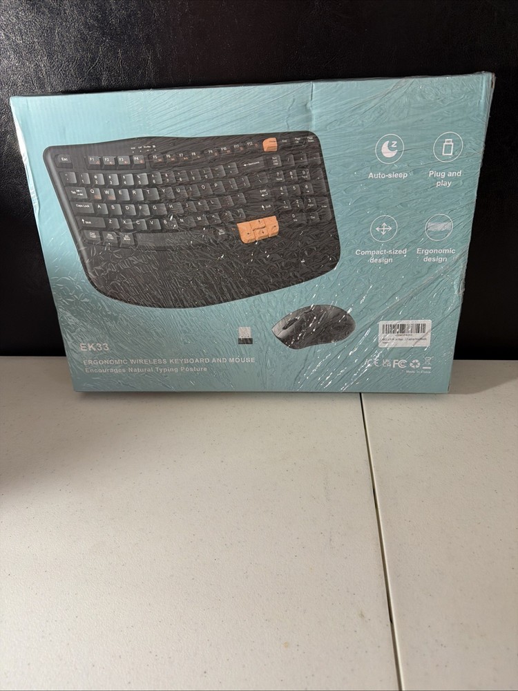 Wireless Keyboard & Mouse Combo 2.4G Ergonomic Spill-Resistant Black