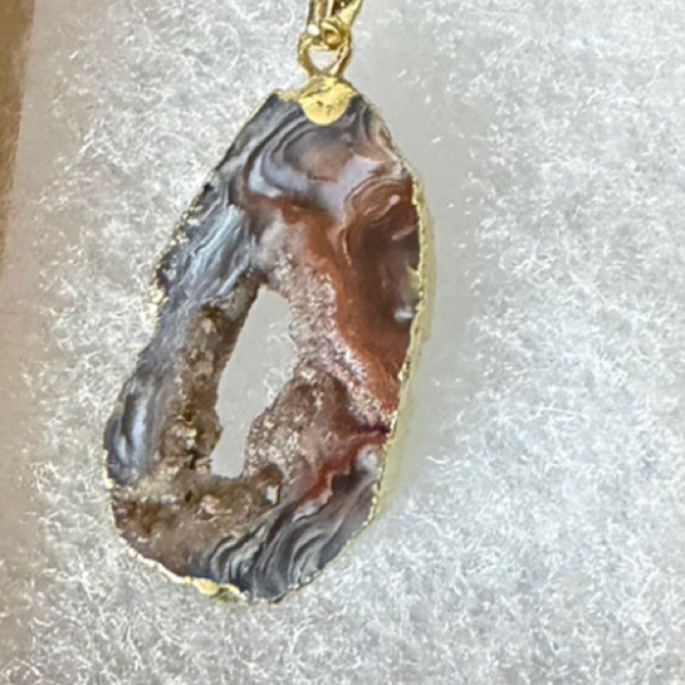 Agate Geode Slice Necklace