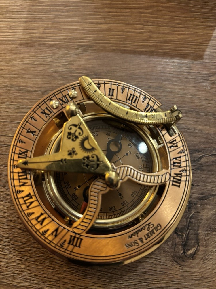 Gilbert &Sons Replica Brass Nautical Compass Pre Owned