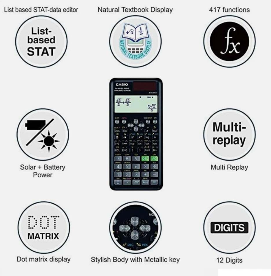 Casio FX-991ES Plus-2nd Edition Scientific Calculator With Bill Original