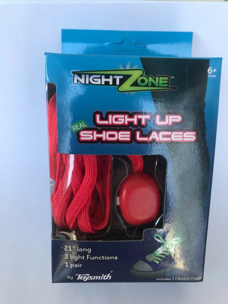 Toysmith Nightzone Light Up Shoe Laces ( assorted colors)