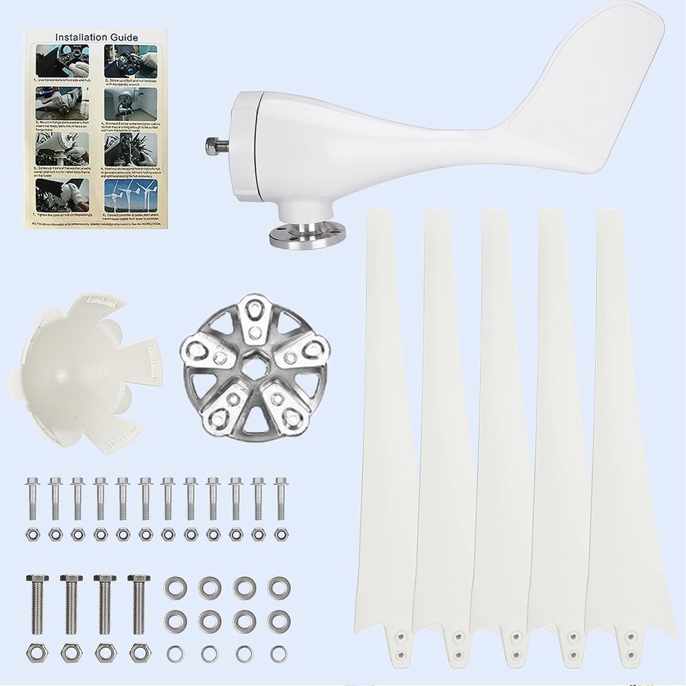 48V Wind Turbine Windgenerator w/MPPT Charge Controller for Garden Yard Windmill