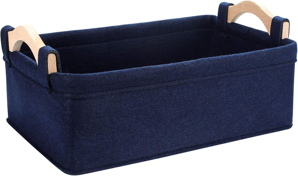 Rectangle Storage Baskets Navy Blue Storage Baskets Soft Decorative Nursery Bins