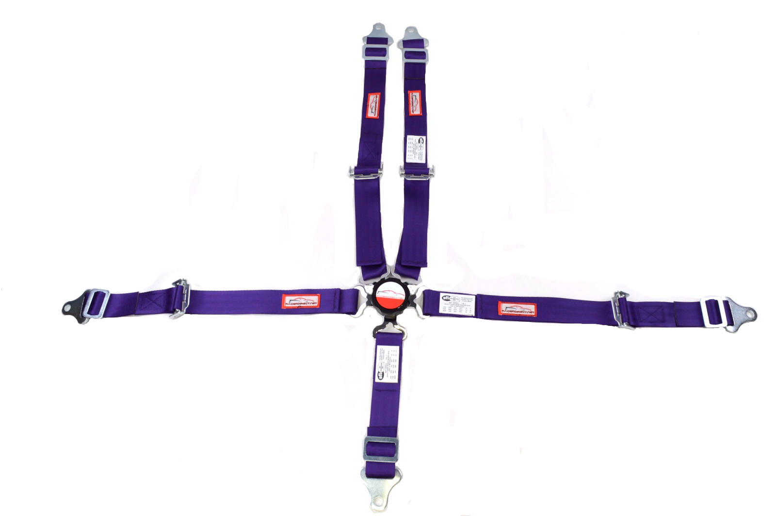 YOUTH RACING HARNESS SFI 16.1 5 POINT CAM LOCK ROLL BAR MOUNT BELT PURPLE