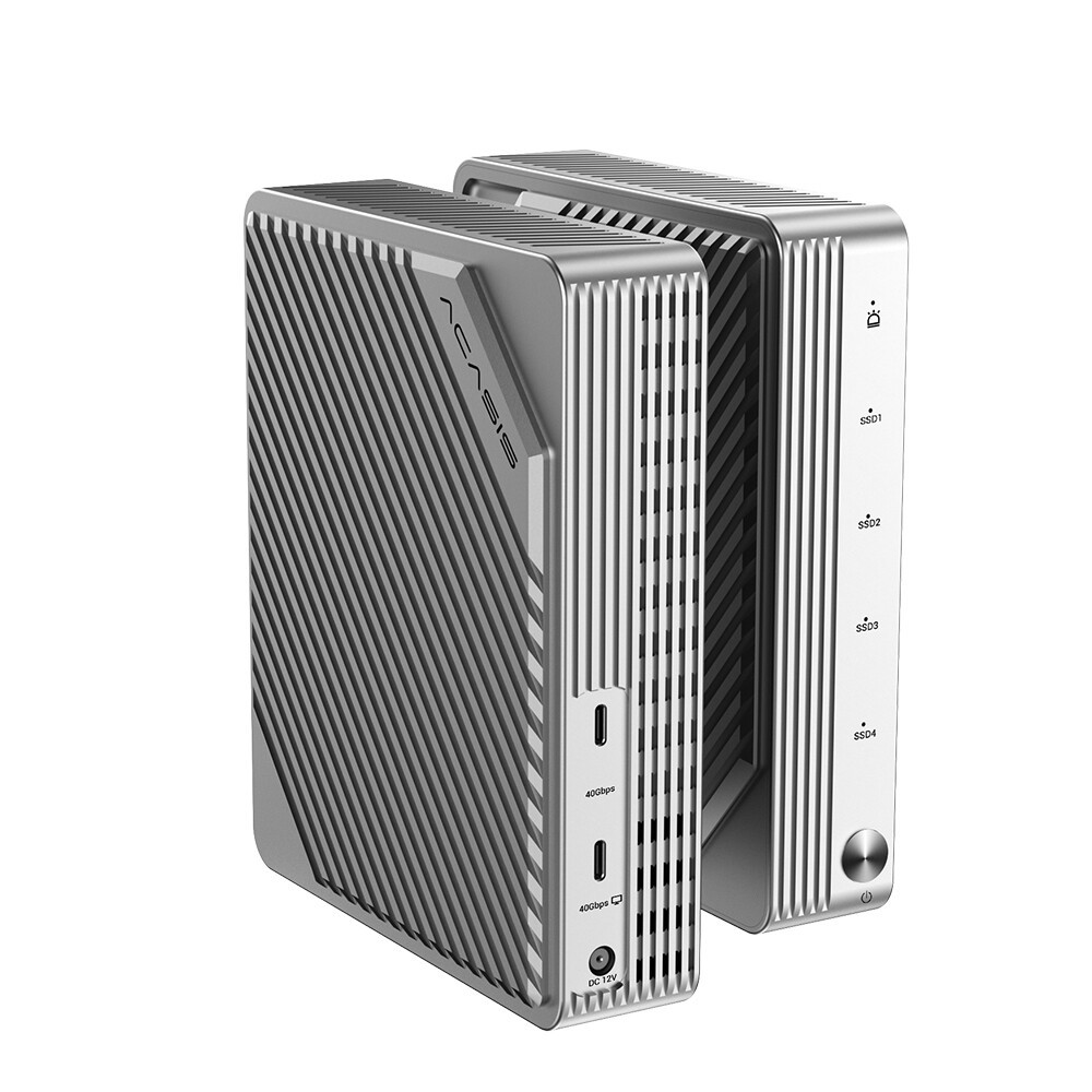 Acasis 4 Bay 40Gbps M.2 NVMe RAID SSD Enclosure Compatible with Thunderbolt 4/3