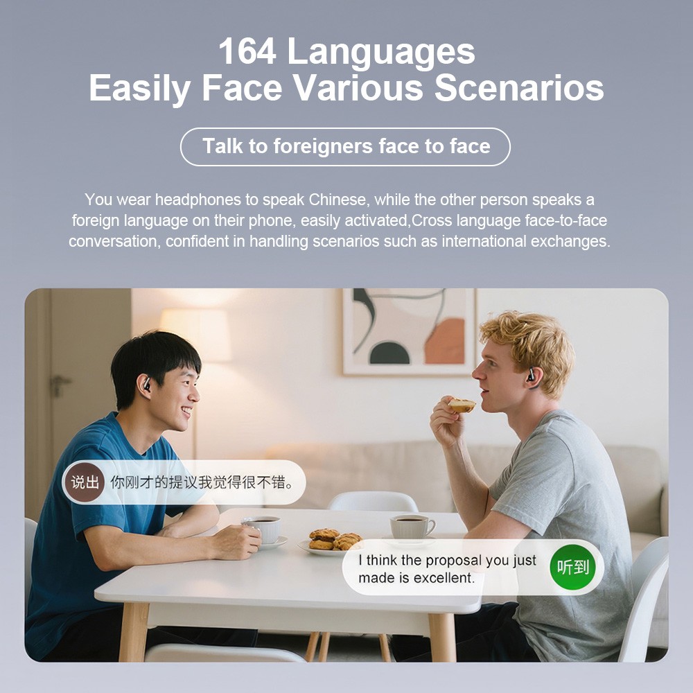 Translator Earbuds 150+ Languages Real Time Online OffLine Translation Earphones