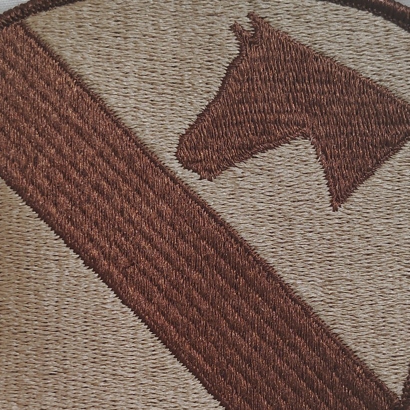 1st Cavalry Division Patch – Desert Tan & Brown – 5‑1/4" × 4"