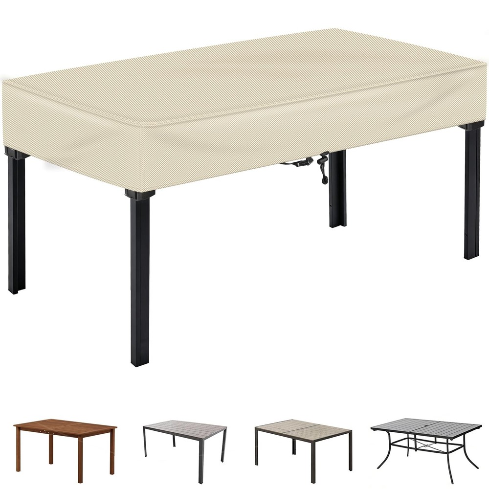TOHONFOO Rectangular Patio Table Cover  Waterproof AntiUV Outdoor Dining Tabl...