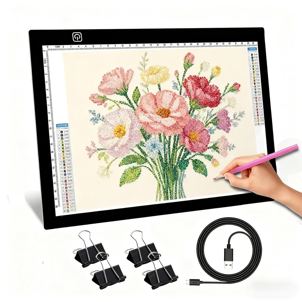 A5 LED Light Box Adjustable Light Table Board Tracing Light for Drawing