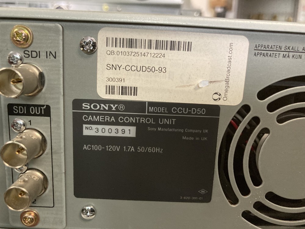 Sony CCU-D50 SDI Video Camera Control Unit