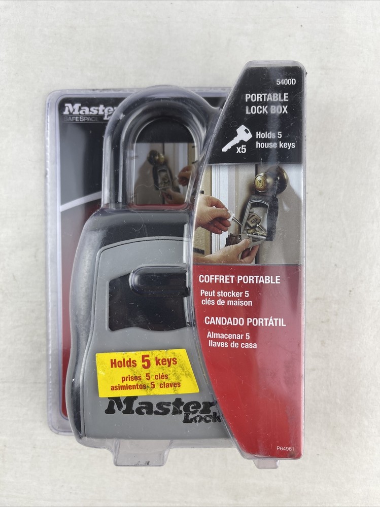 Master Lock Combination Lock Portable Security Safe 4-Digit Key Storage 5400DHC