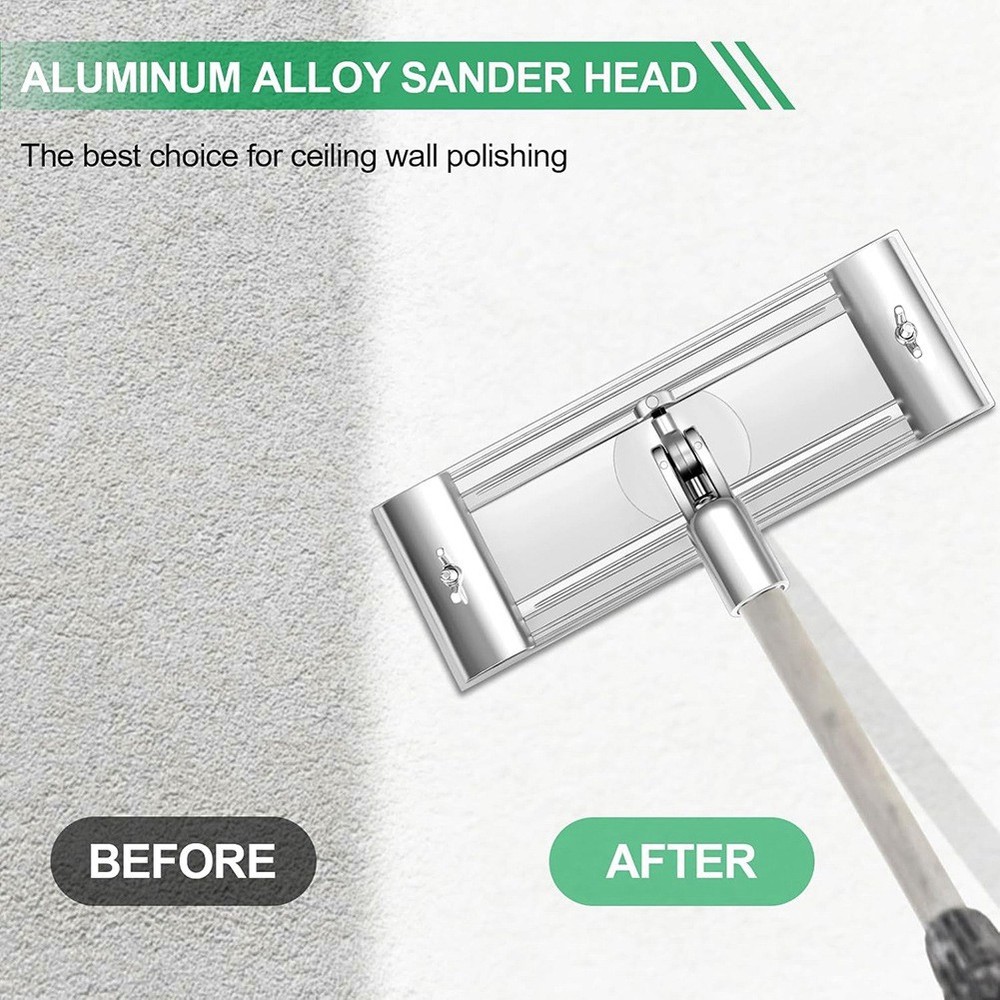 No-Flip Drywall Pole Sander Head with Release Clips, Universal Thread for2589