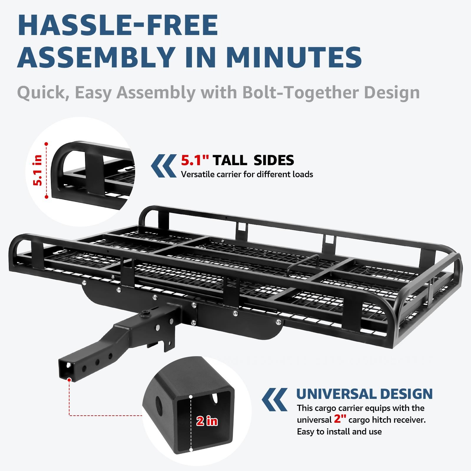 500LBS Mobility Carrier Wheelchair Scooter Rack Cargo Hitch Carrier Medical Ramp