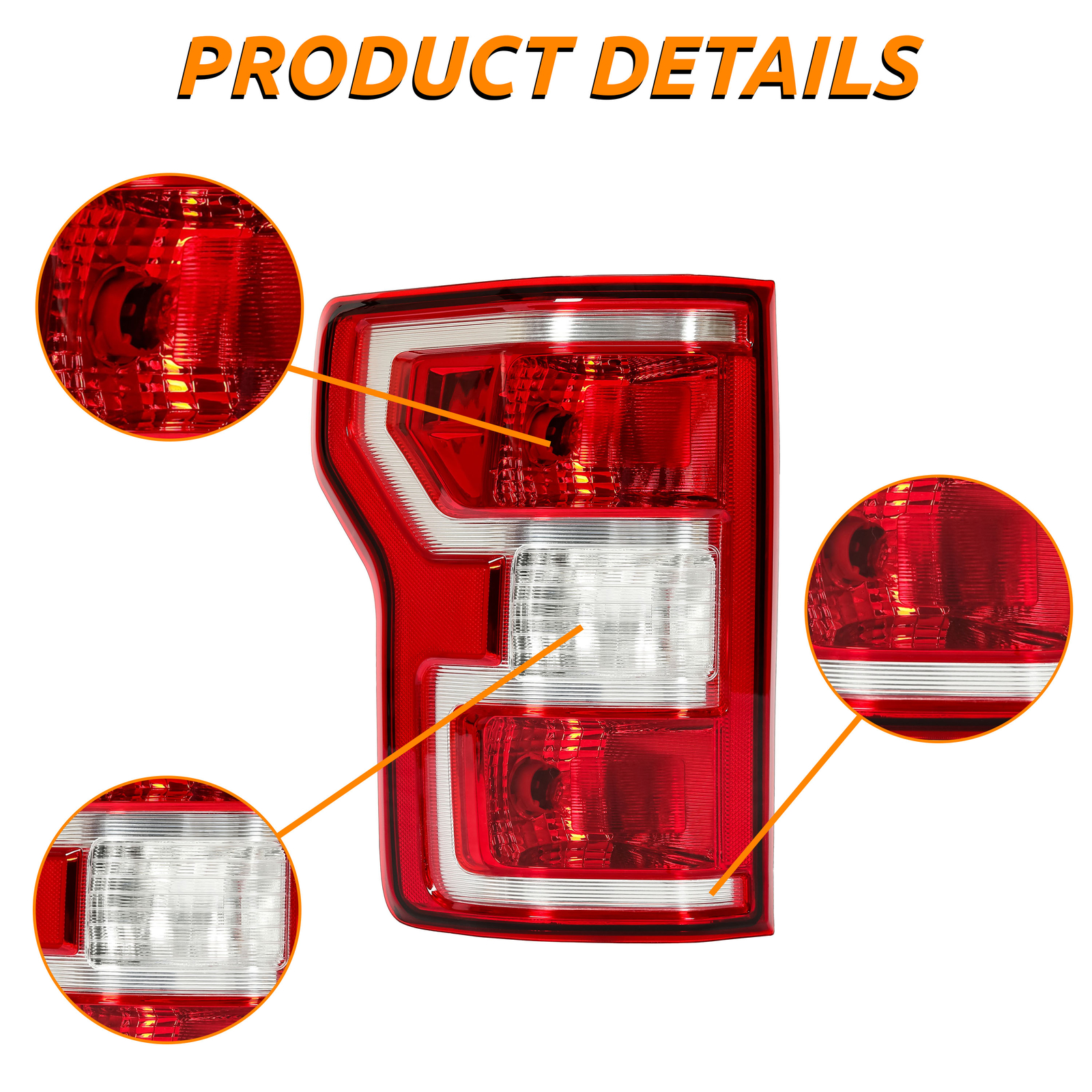 For Ford F150 F-150 2018 2019 2020 Red Lens Rear Tail Light Lamp LH Driver Side