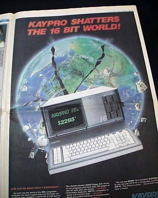 1985 KAYPRO 16-BIT Rugged Luggable IBM PC Compatability Computer Advertisement