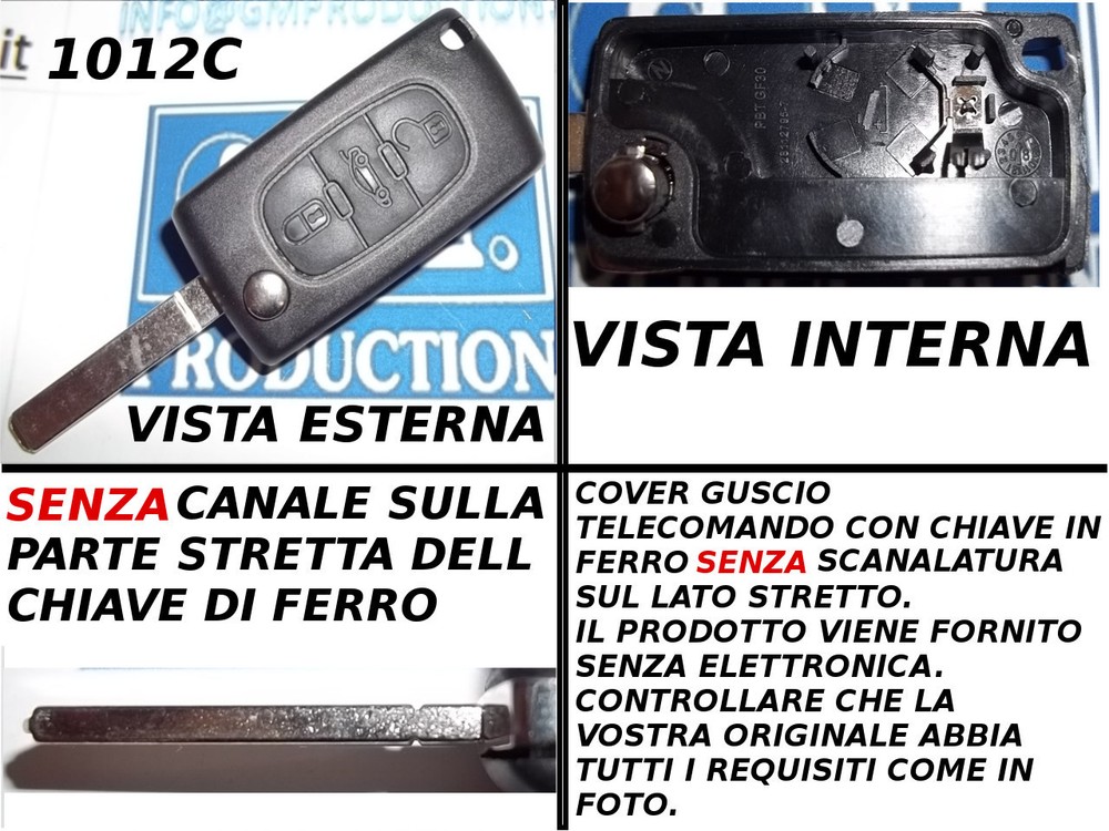 Shell Cover Housing Key Remote Control Citroen C3 C4 C5 C8 3 Button Symbol