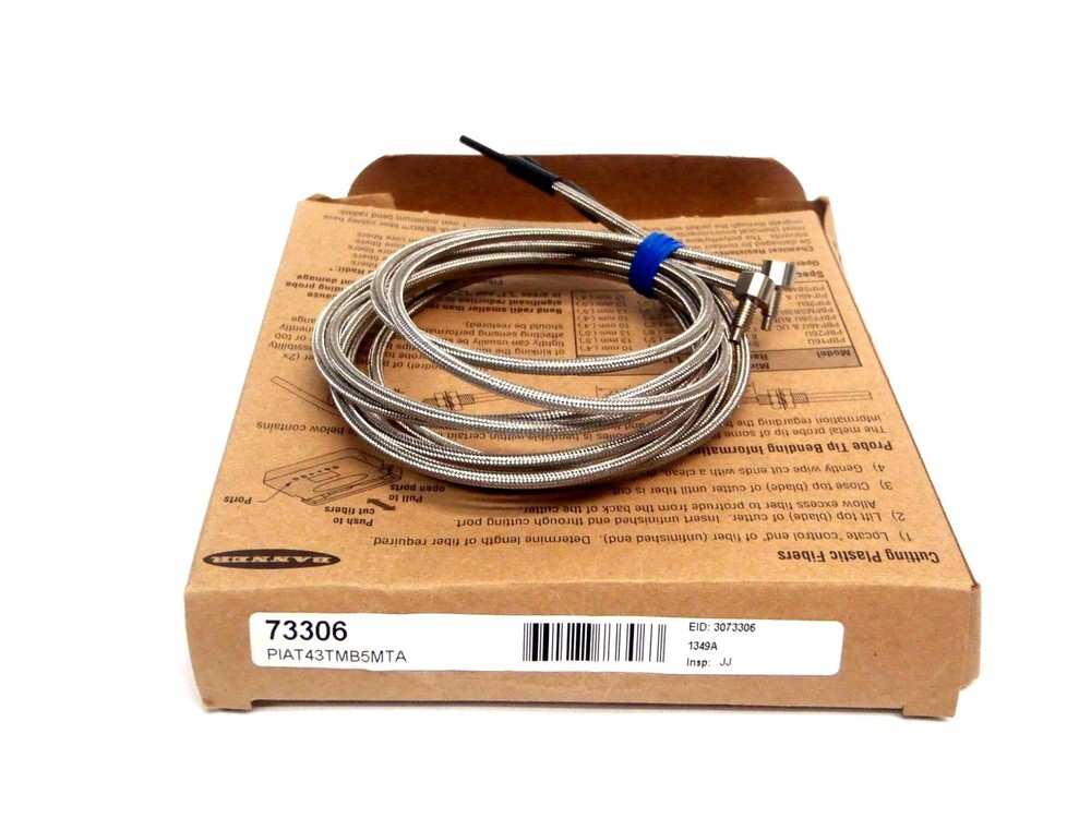 Banner Engineering PIAT43TMB5MA Fiber Sensor Cable 73306 MISSING HARDWARE