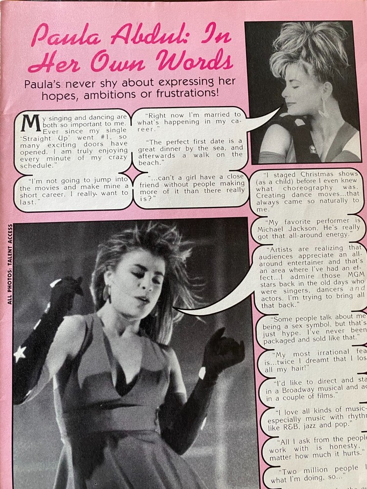 Paula Abdul, Full Page Vintage Clipping